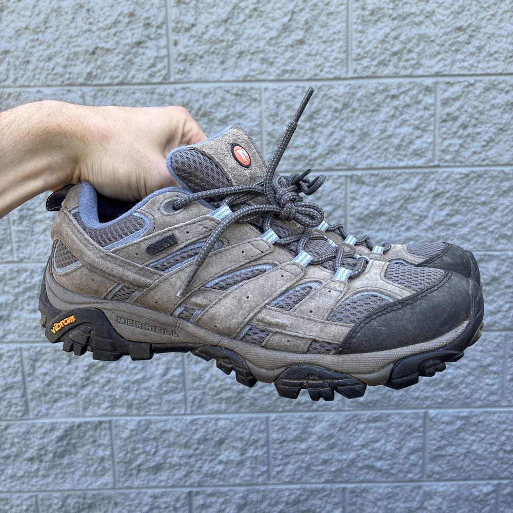 Merrell Shoes Womens 9.5 W Moab 2 Vent Hiking Sneakers J06026W Gray Blue Suede